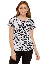 HeartSoul Round Neck Scrub Top, Size: S, Wild in Love