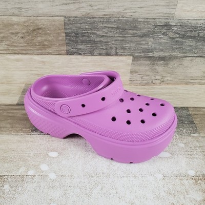Crocs Stomp Clogs Womens Sz 8 Bubble Rubber Platform Slingback Round Toe