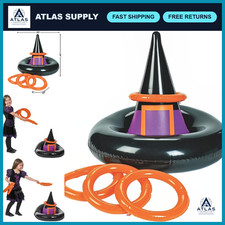 Inflatable Witches Hat Ring Toss Game - Halloween Party Game - 5 Colorful Pieces