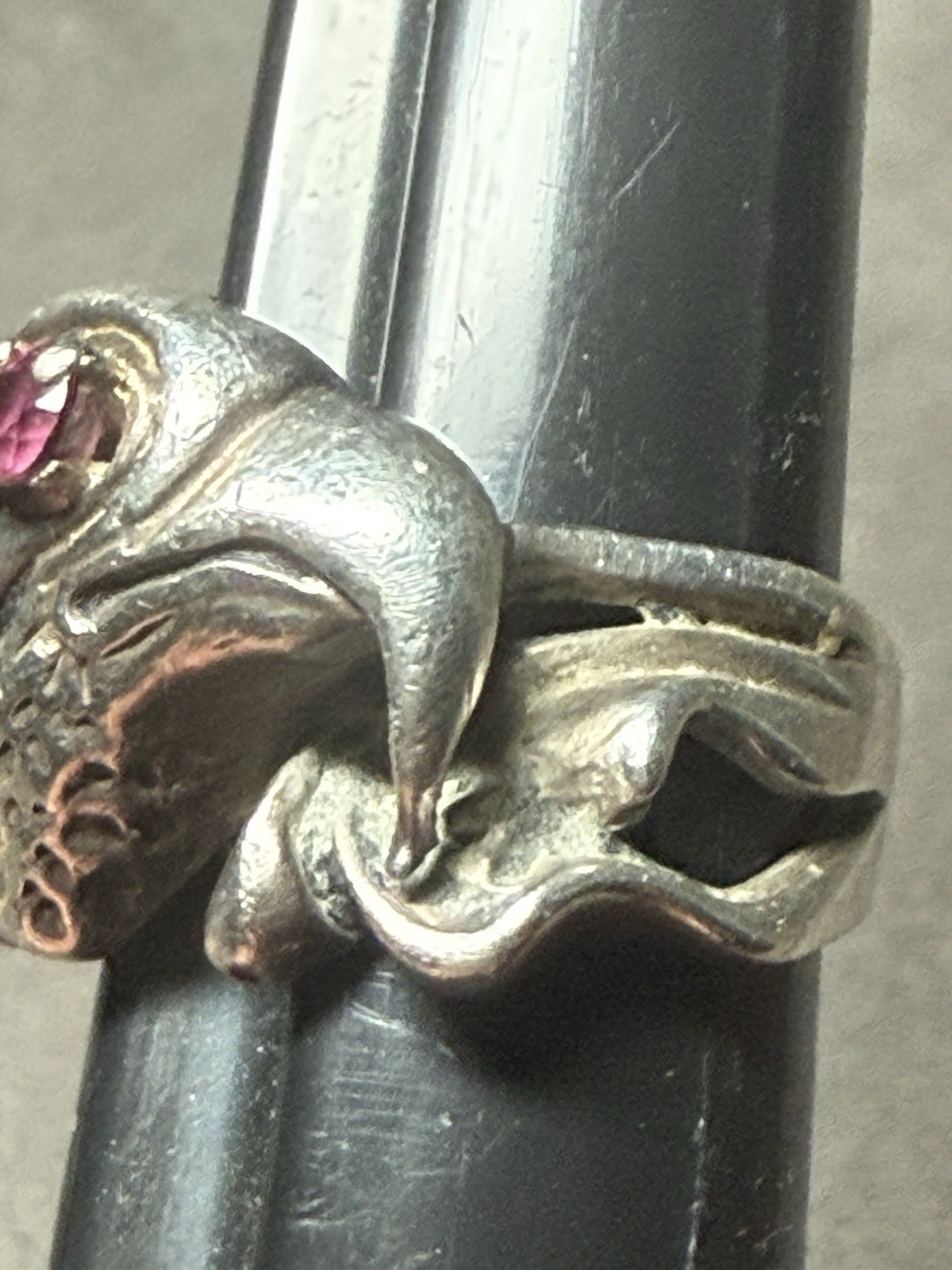 Sterling Silver Eagle Bird Ruby Eye 3d Womens Rin… - image 2