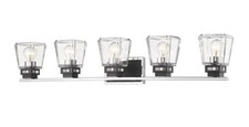 Jackson 5-Light Bathroom Vanity Light In Chrome With Matte Black