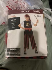        Kids Pirate Costume   Boys Halloween Outfit Size S 6/7 By Celebrate,New