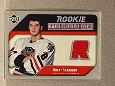 2005-06 UPPER DECK BRENT SEABROOK ROOKIE THREADS JERSEY CARD #RT-BS
