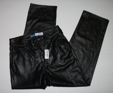 New Womens Old Navy Black High Rise OG Loose Faux Leather Pants Size 6 Petite