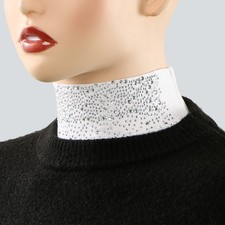 Dubai Malay Style Fake Collar Pull-On Accessory with Sparkling Crystal Design