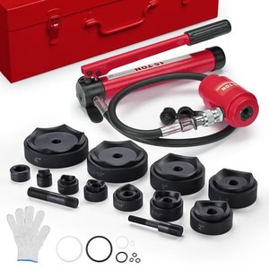 Yescom 1/2" to 4" Hydraulic Knockout Punch Set Electrical Conduit Hole Cutter