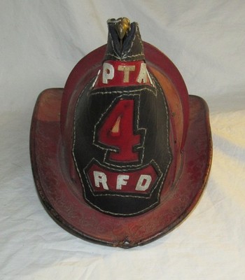 CAIRNS & BROTHER RIVERSIDE CA.? LEATHER FIREMANS CAPTAINS HELMET WITH HIGH EAGLE