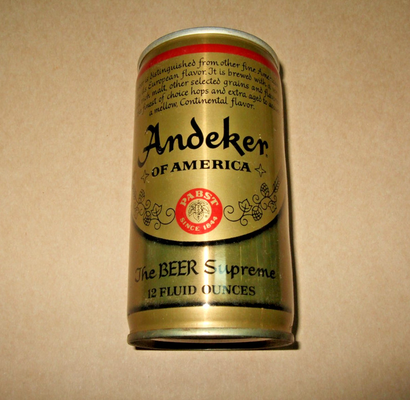 Andeker Of America Beer Can Crimped Steel The Beer Supreme