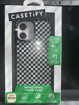 New iPhone Case With Black Checkered Design By CASETiFY Has Drop Protection NWT