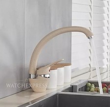Miscelatore Rubinetto Cucina Canna Curva Lavello Monocomando Avena Sabbia Beige