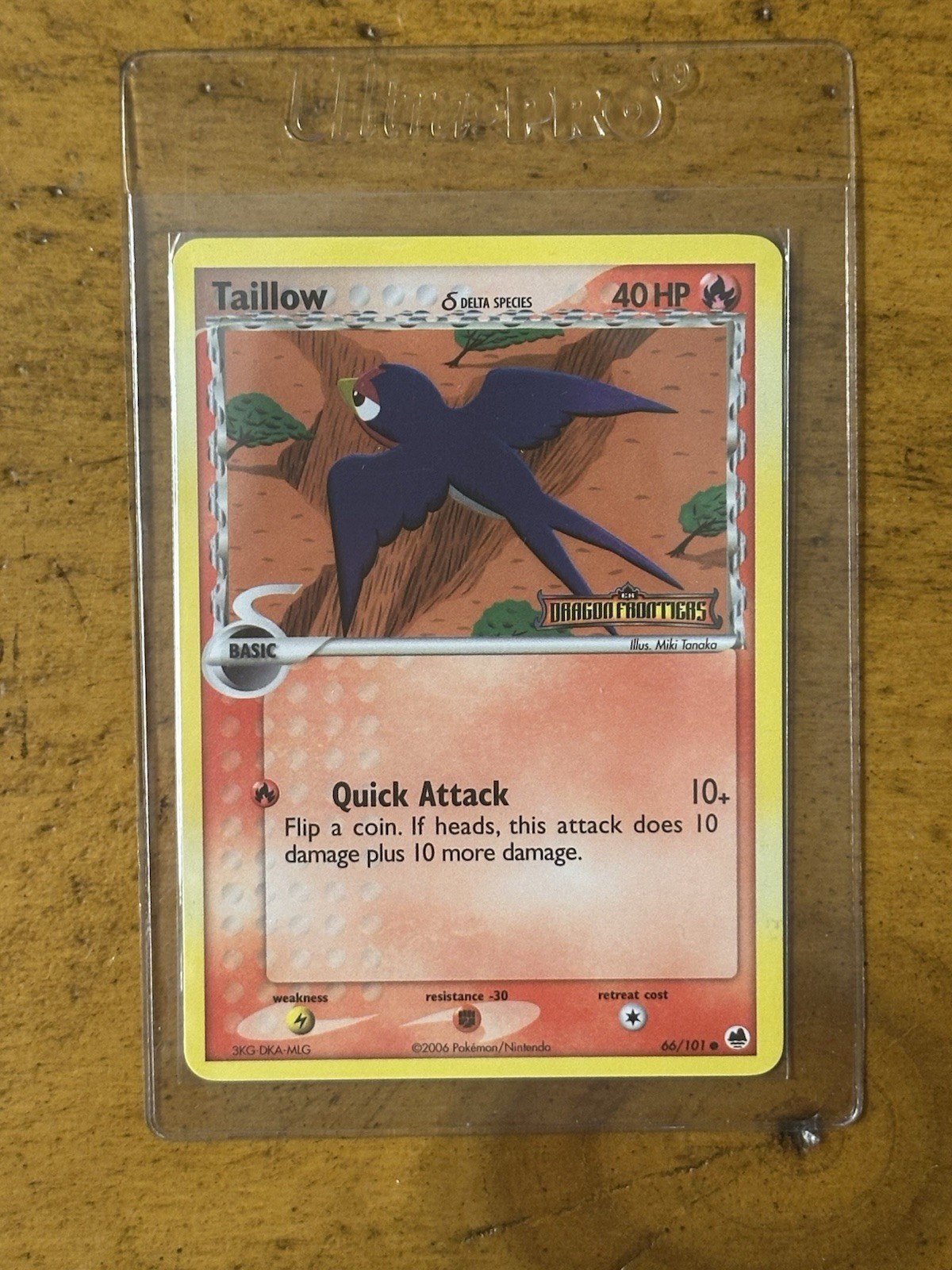 2006 Taillow 66/101 Reverse Holo EX Dragon Frontiers Stamped Pokemon Card