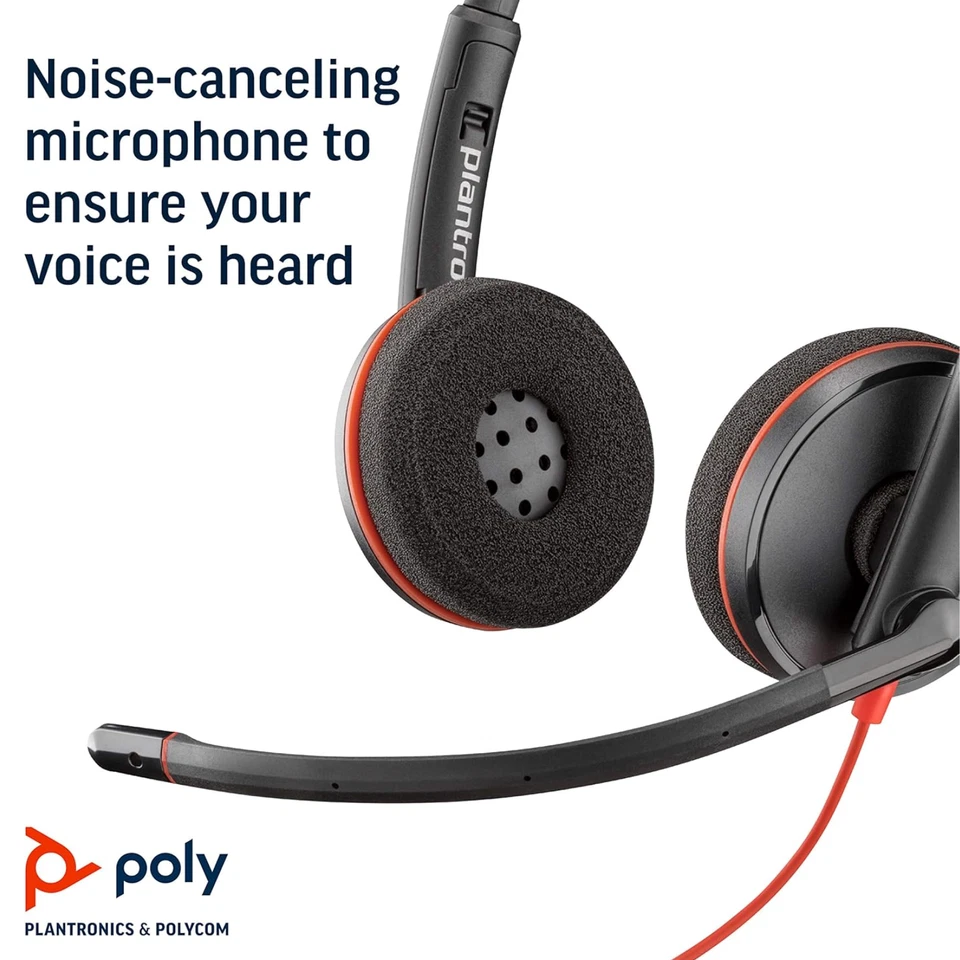 Plantronics Blackwire 3220 USB-C Headset Wired Stereo Noise-Canceling Office NEW - Image 2 of 4