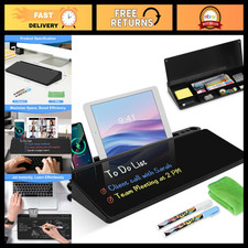 Desktop Glass Whiteboard with Storage - Dry Erase Board for Office Home Use