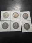 6 Barber Half Dollars 1908-O, 1910-S, 1911-S, 1912, 1913-S And 1915-S