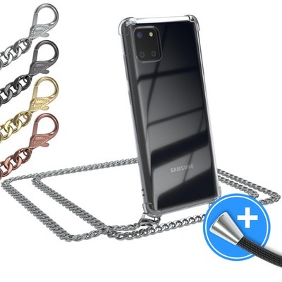 EAZY CASE für Samsung Galaxy Note 10 Lite Hülle Handykette Metall transparent
