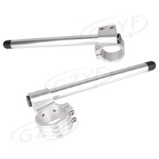 36mm Handlebar Clip On Fork Tube Universal For Cafe Reace Kawasaki Ninja Silver
