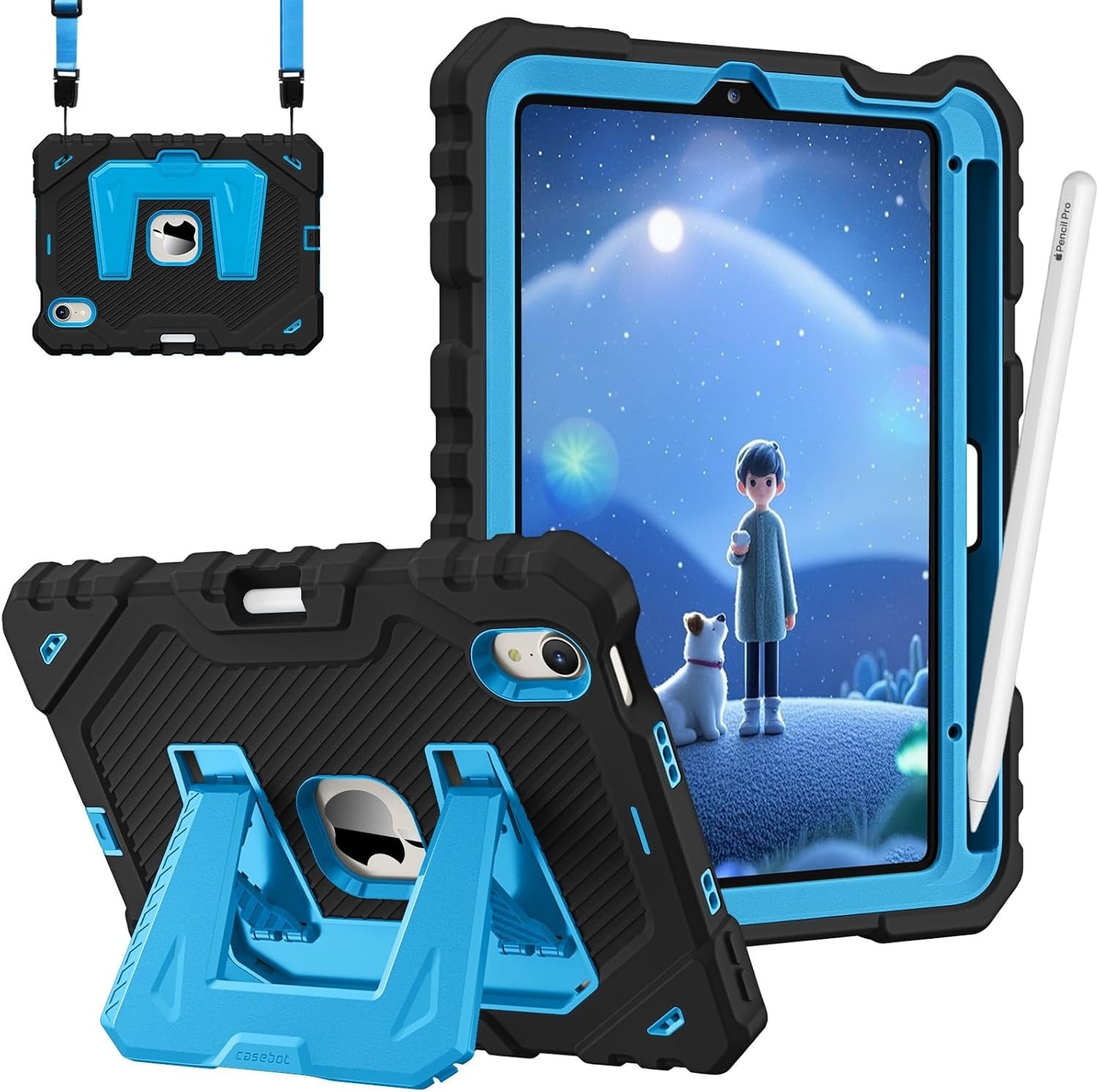 Case for iPad mini 7 (A17 Pro) Fully-Body Rugged Heavy Duty 