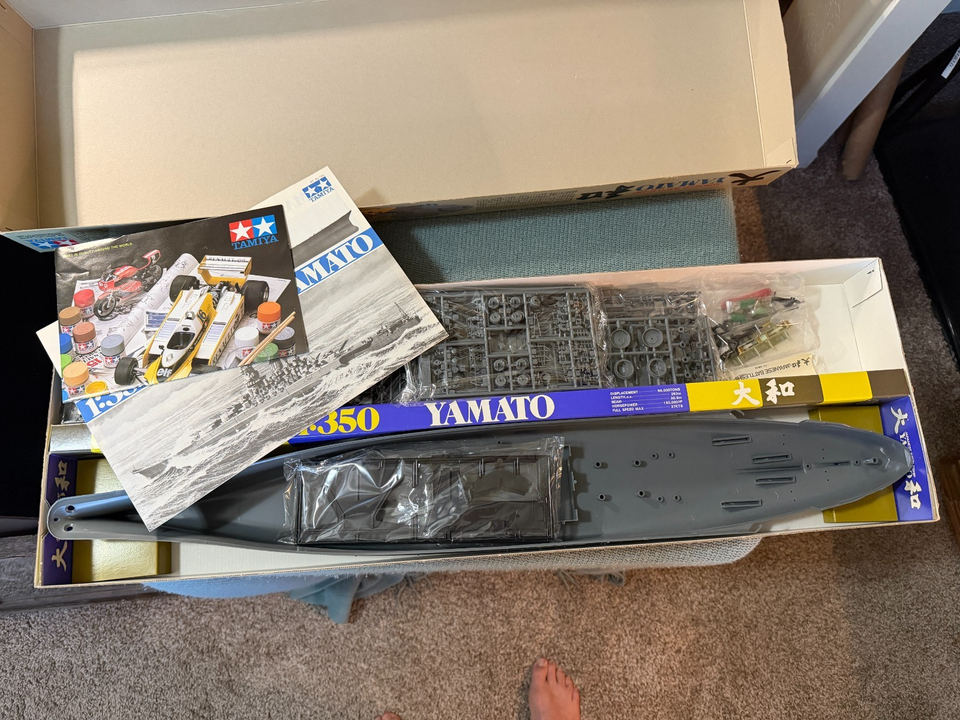 Vintage New Tamiya Japanese Battleship Yamato 1/350 Scale Model Kit ...