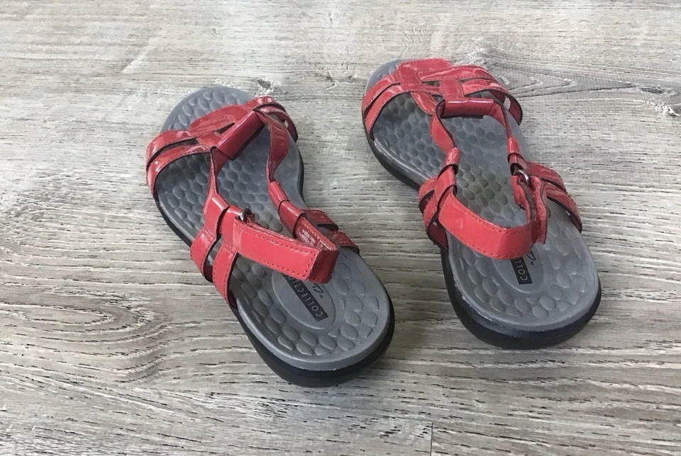 Clarks Collection Sandalias Correas Rojas Mujer Talla 9 M Slip On 15260 Foto 2 de 4