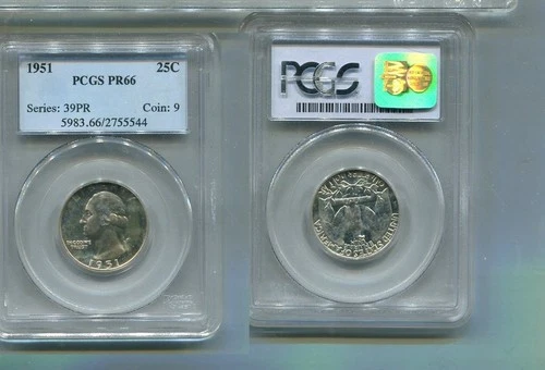 1951 WASHINGTON SILVER QUARTER PCGS PR66 6993T