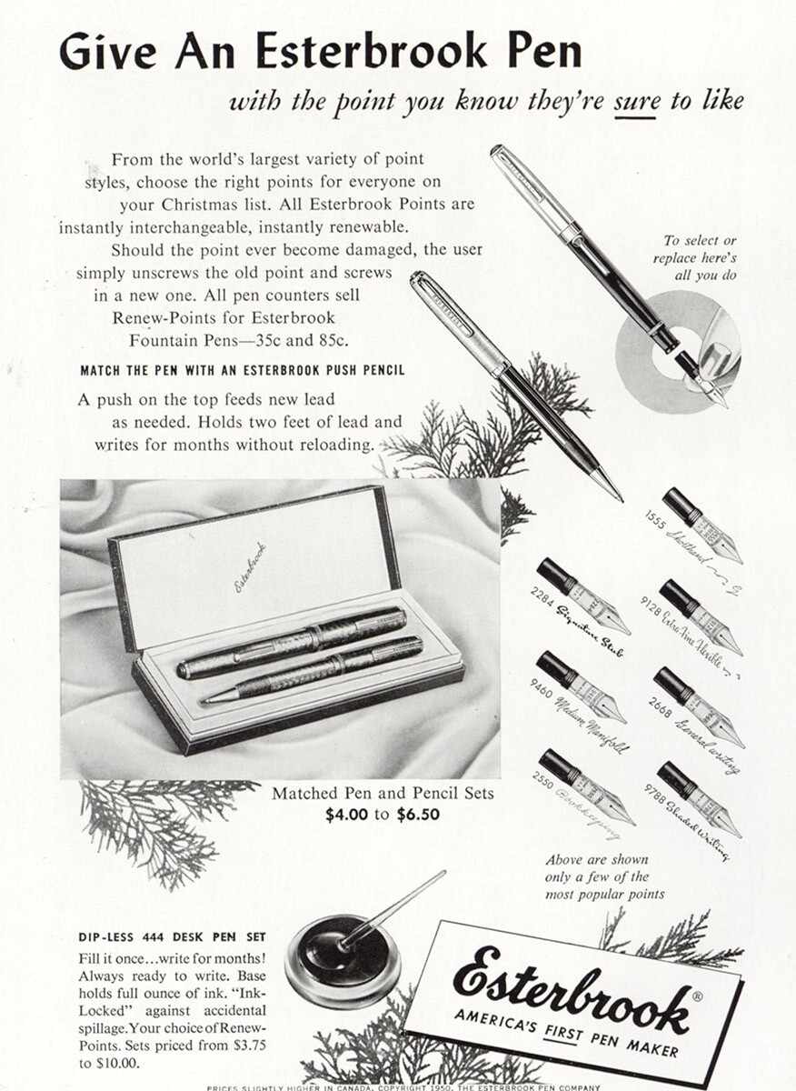 1950 Esterbrook Pen: Point You Know They're Sure To Like Vintage