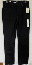 LEVI STRAUSS SIGNATURE HIGH RISE STRAIGHT BLACK JEANS SIZE 10 M - 30 32 X 30