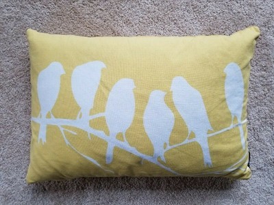 Newport Yellow Pillow White Birds On Tree Branch Reversible 12 X White Birds On Tree Branch Reversible