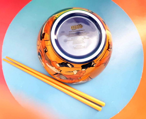 Naruto Ramen Bowl Rice Soup with Chopsticks, 20oz Blue Colored Bowl with chopst - Picture 5 of 7