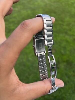 ESQ by MOVADO Swiss Silver DIAMOND Bezel Black Dial Women display picture 1