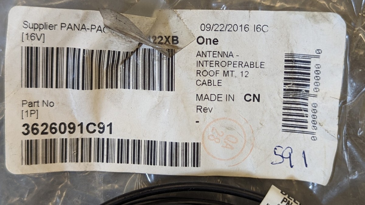 3626091C91 International ANTENNA, INTEROPERABLE 12FOOT CORD 3626091C91 International ANTENNA, INTEROPERABLE 12FOOT CORD