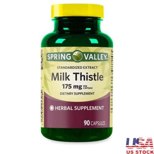 Milk Thistle Extract Capsules 175mg 90 Count Supports Liver Skin Bone Health New
