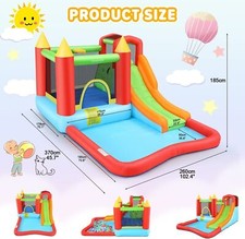 Inflatable Bounce House Slide Kids Jumper Castle Kids Bouncer with Air Blower A 