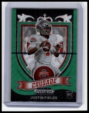 2021 Panini Prizm Draft Picks Collegiate #163 Justin Fields Green Wave