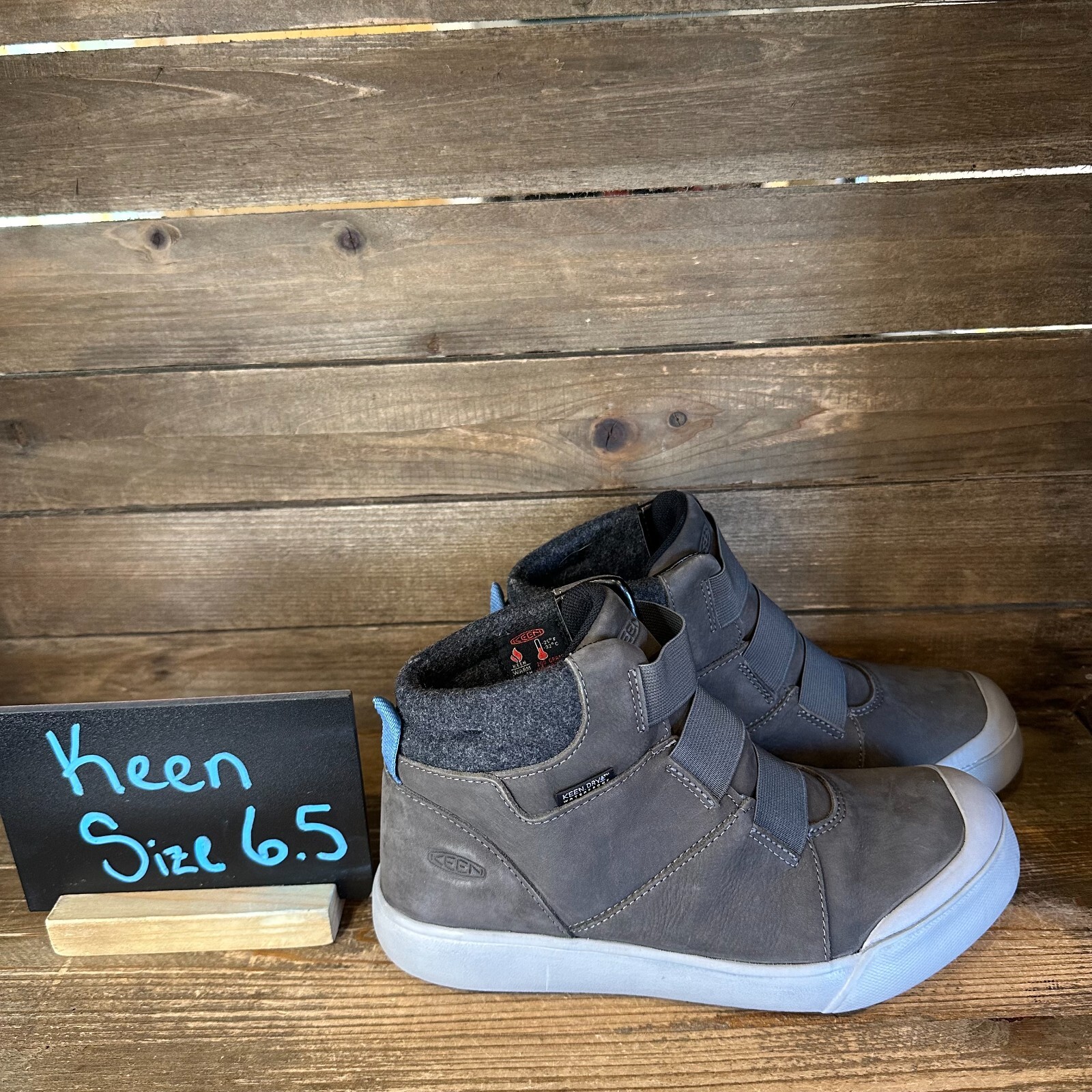 Nuove scarpe sneakers donna Keen Elle grigio medio pelle isolate impermeabili 6 5 M