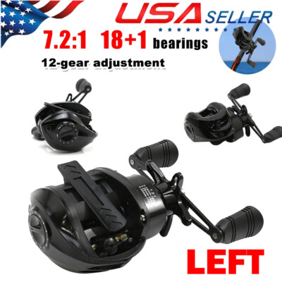 baitcaster reel gear ratio Reaction Tackle Baitcasting Fishing Reel- StreamX Edition- 7.5:1 Left and right 1X Fishing Baitcasting Reel 18+1BB