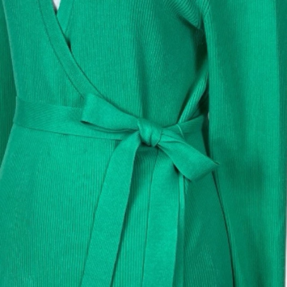 Cabi Sweater Wrap Style 6244 Ribbed Vneck Spring Green Women’s Size