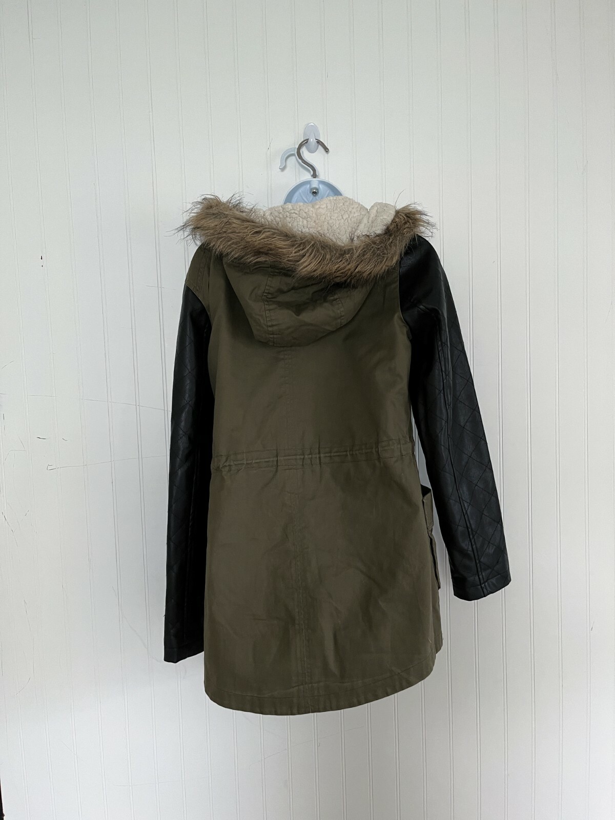 Olive Green Shiny Nylon Parka main image 1