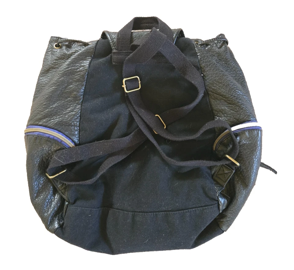 Mochila vintage MOSSIMO imitación cuero con cordón CARTERA SUAVE versátil años 90 Foto 3 de 4