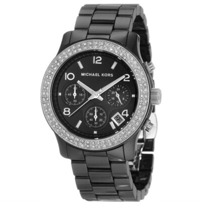 Michael Kors MK5190 38mm Stainless Steel Case with Black Ceramic Band BRAND NEW