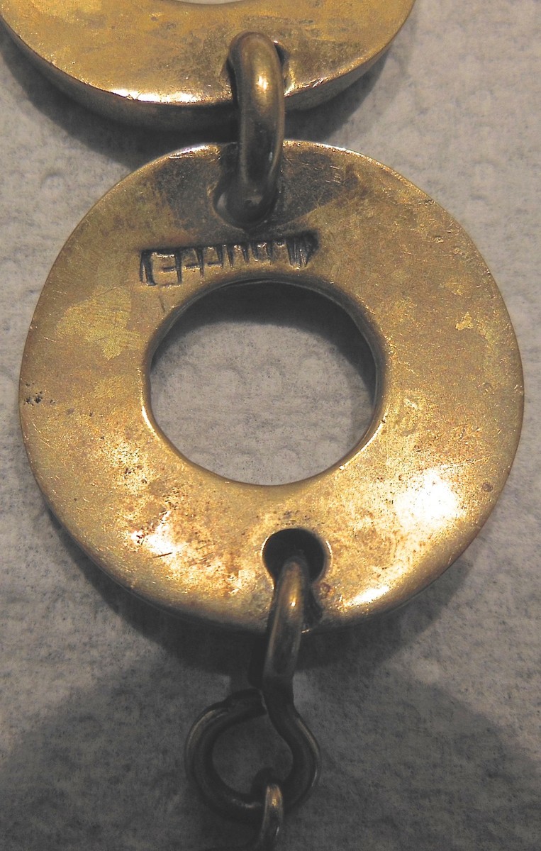 Bracelet Vintage Signé M.BUFFET - Travail D'artiste Années 70, Bronze Doré, Occasion