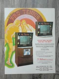 Pro Tennis Video Arcade Machine Flyer Original Williams Brochure 1973
