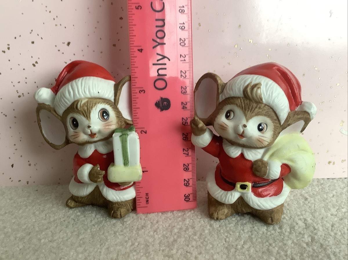 Vintage Homeco Ceramic 70s Christmas mice set of 2 Santa Vintage Homeco Ceramic 70s Christmas mice set of 2 Santa
