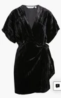 & Other Stories Velvet Wrap Dress Black 0