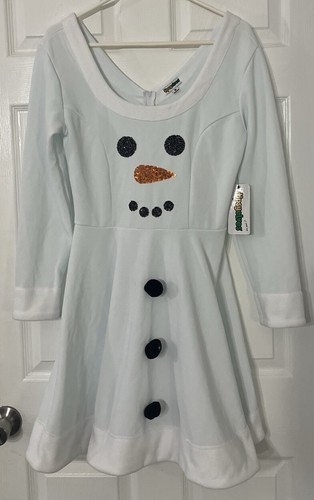 Vestido de muñeco de nieve Tipsy Elves para mujer - Disfraz de muñeco de nieve blanco Navidad talla M - Imagen 2 de 7
