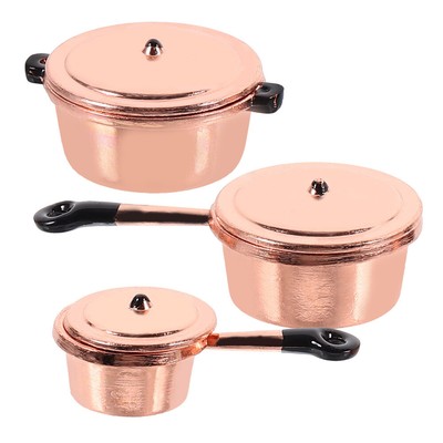  1 Set Doll House Cookware Miniature Pot Model Sequins Pot Kitchen Mini Cooker