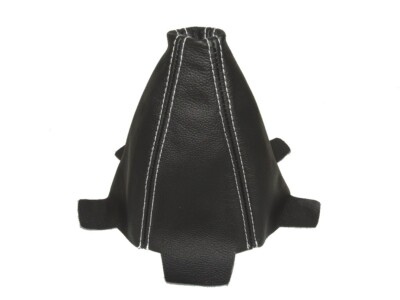 FITS HONDA INTEGRA DC5 01-07 GEAR BOOT COVER BLACK LEATHER WHITE STITCHING
