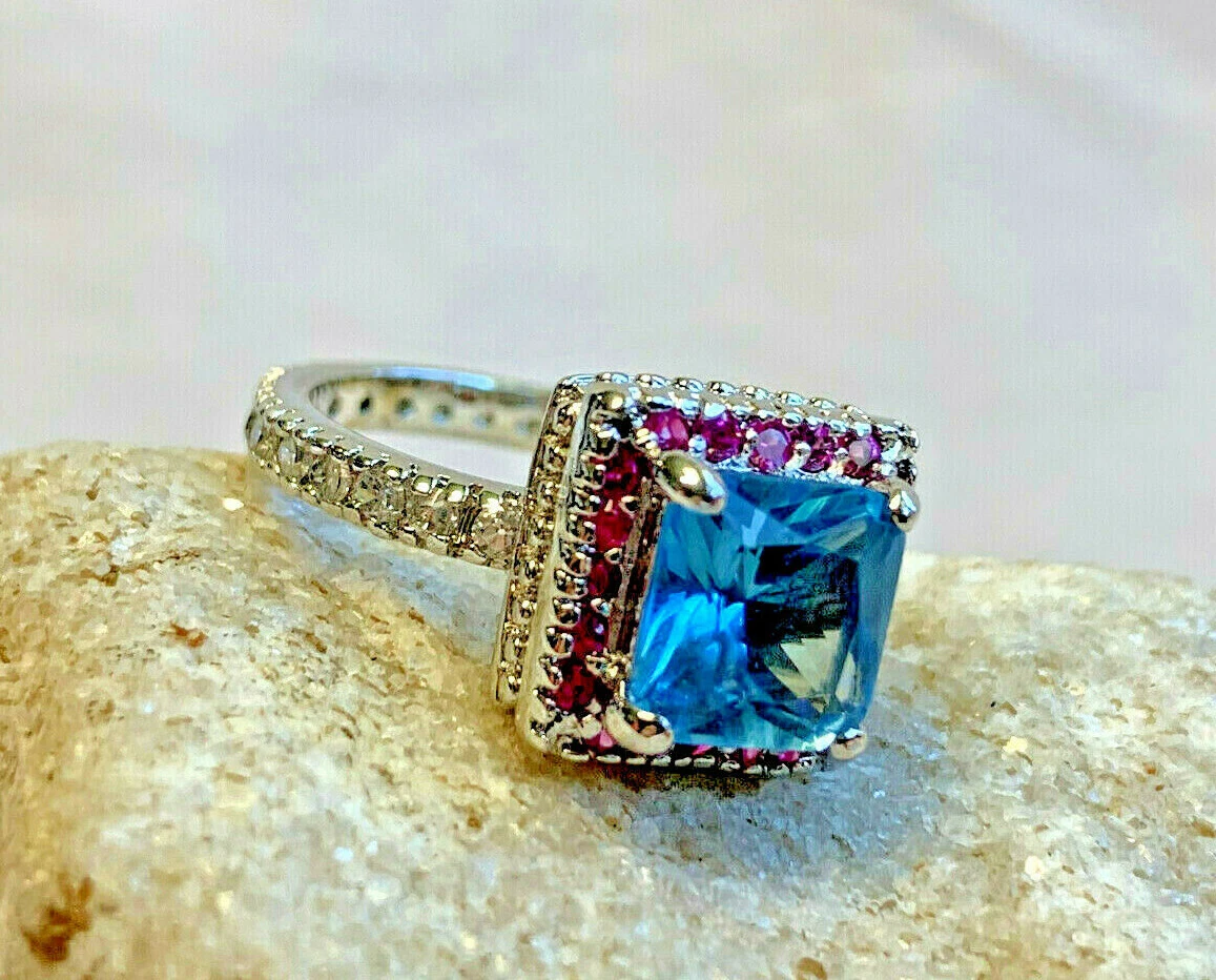 Pink and shop blue ring