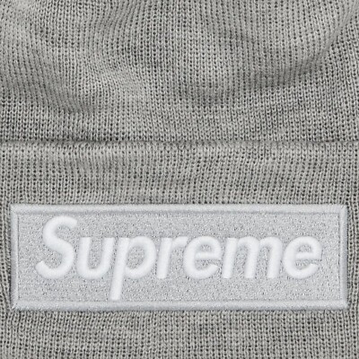 Supreme x New Era FW24 Box Logo Beanie Heather Grey | eBay