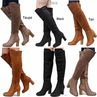 thigh high tan boots