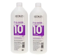 Redken Pro-Oxide Hair Color Cream Developer 10 Volume 33.8oz (2 Pack)